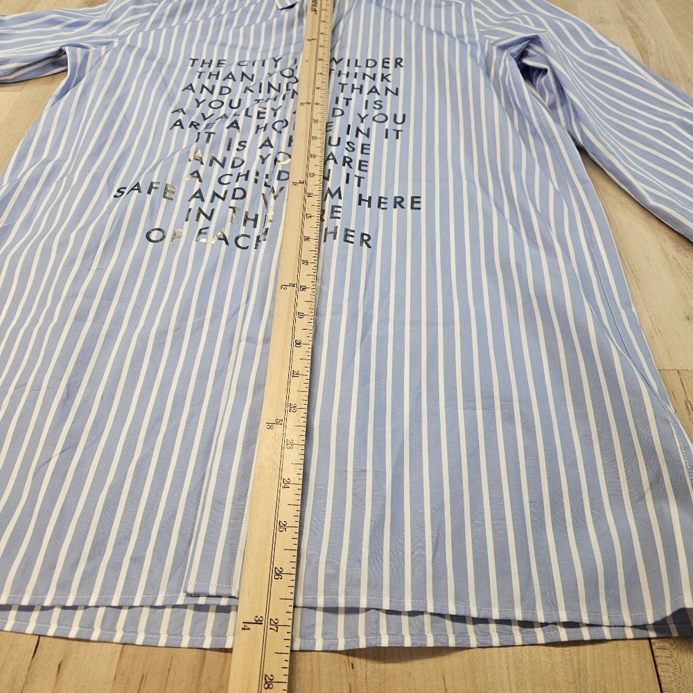 Each x Other Shirt Womens Small White Blue Stripe Paris Luxury Top Blouse - Picture 6 of 10